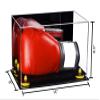 Better Display Cases Clear Acrylic Boxing Glove Display Case with Mirror Case, Yellow Risers and Black Base (V16/A011) view 2