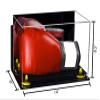 Better Display Cases Clear Acrylic Boxing Glove Display Case with Mirror Case, Yellow Risers, Black Base and Wall Mount (V16/A011) view 2