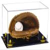 Better Display Cases Clear Acrylic Baseball Catchers Glove Display Case with Yellow Risers (A011/V16) view 1
