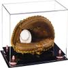 Better Display Cases Clear Acrylic Baseball Catchers Glove Display Case with Pink Risers (A011/V16) view 1