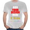 2 Side Custom T-Shirt Tee, Design Your Custom Shirt, Add Your Image Photo Text Gray view 1
