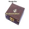 RoyalMart Brass Sundial Compass with Wooden Case | Vintage Engraved Steampunk Compass with Brass Push Button Mechanism | Nautical Antique Gift for Graduation, Scouts, Decor view 2
