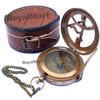 RoyalMart Brass Sundial Compass with Wooden Case | Vintage Engraved Steampunk Compass with Brass Push Button Mechanism | Nautical Antique Gift for Graduation, Scouts, Decor view 3
