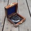RoyalMart Brass Sundial Compass with Wooden Case and Brass Strip Push Button Open Mechanism Vintage Compass- - Steampunk Accessory (Black Engraved with Wooden Box) view 4