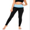 DEAR SPARKLE Fold Over Yoga Pants for Women Cotton Leggings Foldover High Waist Leggings Plus Size (C6 F) (Aqua W, Small) view 2