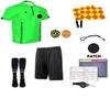 1 Stop Soccer Premium Referee 10 Piece Package Jersey Coin Short Socks Flags Set Whistle Referee Wallet and Cards (Green, Adult Large) view 1