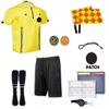 1 Stop Soccer Premium Referee 10 Piece Package Jersey Coin Short Socks Flags Set Whistle Referee Wallet and Cards (Yellow, Adult Small) view 1