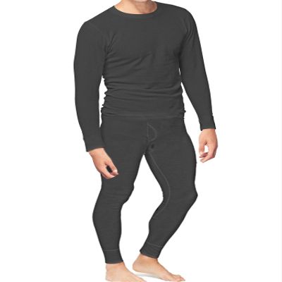 Place and Street Mens Cotton Thermal Underwear Set Shirt Pants Long Johns Charcoal
