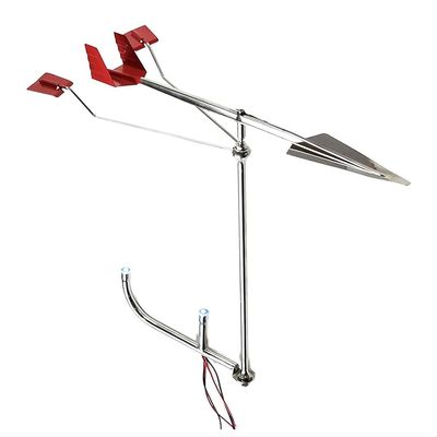 MARINE CITY Sailboat Wind Indicator 316 Stainless Steel, Corrosion Resistant, Easy Visibility, for Marines, Boats, Yachts (with LED Light)
