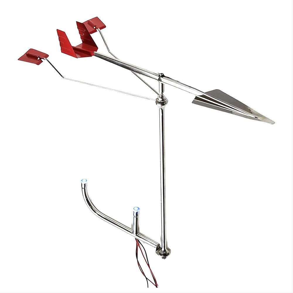 MARINE CITY Sailboat Wind Indicator 316 Stainless Steel, Corrosion Resistant, Easy Visibility, for Marines, Boats, Yachts (with LED Light)