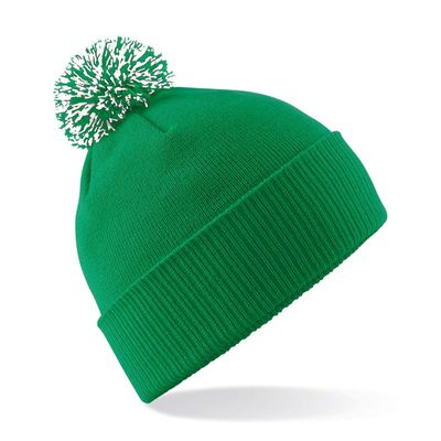 Beechfield Big Girls Snowstar Duo Extreme Winter Hat (One Size) (Kelly Green/White)