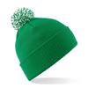 Beechfield Big Girls Snowstar Duo Extreme Winter Hat (One Size) (Kelly Green/White) view 1