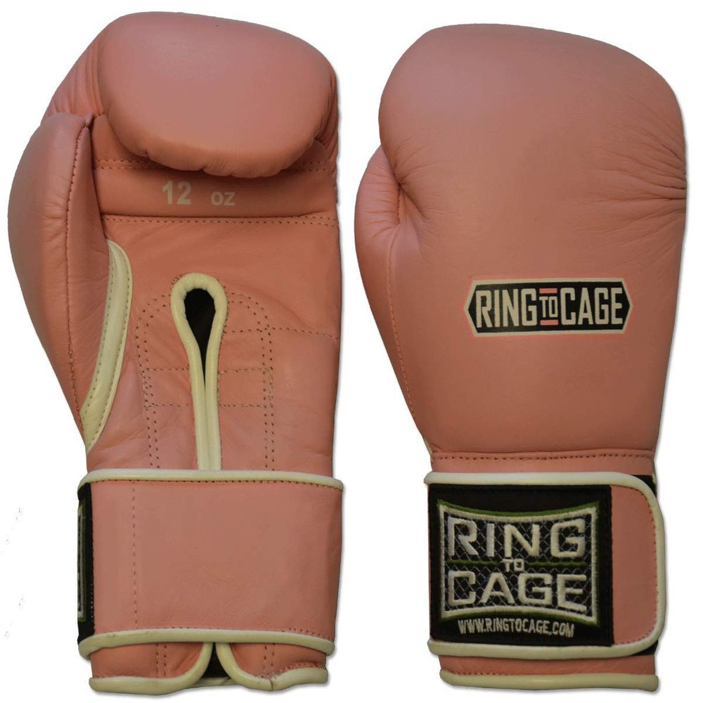 Japanese-Style Training Boxing Gloves 2.0 - Hook&Loop or Lace Up - 12oz, 14oz, 16oz, 18oz - 45 Colors to Choose (Pink, 16oz Hook&Loop)
