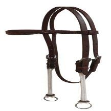 Showman Oiled Harness Leather Browband Gag Headstall