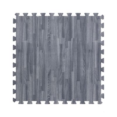 IncStores Premium Soft Wood Print Foam Flooring Tiles | Interlocking Foam Tiles for Home, Gym, Training and Yoga | 5/8" - Grey, 64 Square Feet