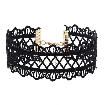 Zoestar Lace Choker Necklaces Vintage Black Elastic Stretch Necklace Chain Accessories for Women (1 black)