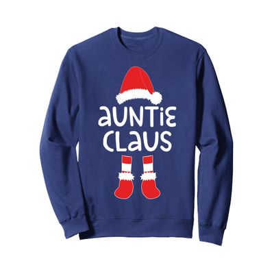 Auntie Claus T-Shirt Women Matching Auntie Christmas Shirt Sweatshirt