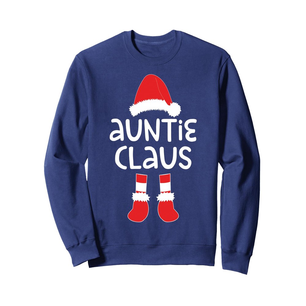 Auntie Claus T-Shirt Women Matching Auntie Christmas Shirt Sweatshirt