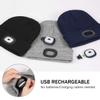 YunTuo Rechargeable LED Beanie with 4 Lights - Unisex Winter Knit Cap with USB Flashlight for Men and Women (Black) view 2
