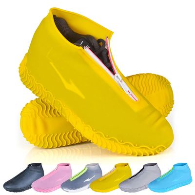 ydfagak Shoe Covers Waterproof Reusable Foldable Not-Slip Rain Shoe Covers with Zipper,Shoe Protectors Overshoes Rain Galoshes for Kids Men and Wome (Yellow, XL (Women 10-13.5, Men 11.5-14))