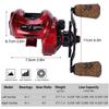 Sougayilang Baitcasting Reels, 8:1 Gear Ratio Fishing Reel with Magnetic Braking System Casting Reel, 9 + 1 Ball Bearings Super Smooth Anti-Corrosion Baitcaster Reel-Left Hand(Red) view 3