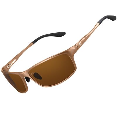 BIRCEN Polarized Mens Sunglasses: UV Protection Sports Shades for Men Women Sport Driving with Al-Mg Frame