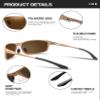 BIRCEN Polarized Mens Sunglasses: UV Protection Sports Shades for Men Women Sport Driving with Al-Mg Frame view 3