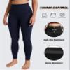 QUEENIEKE Ultra High Waisted Leggings for Women 27" - Compression Tummy Control Yoga Pants Gym Active Tight (True Navy, X-Small) view 3