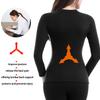 NonEcho Women Sauna Suit Waist Trainer Jacket Hot Sweat Top Neoprene Body Shaper Workout Suit Running Cycling Jersey Black view 4