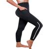NonEcho Women Neoprene Sauna Sweat Pants High Waist Workout Leggings Tummy Control Fitness Tights with Side Pocket Black view 2