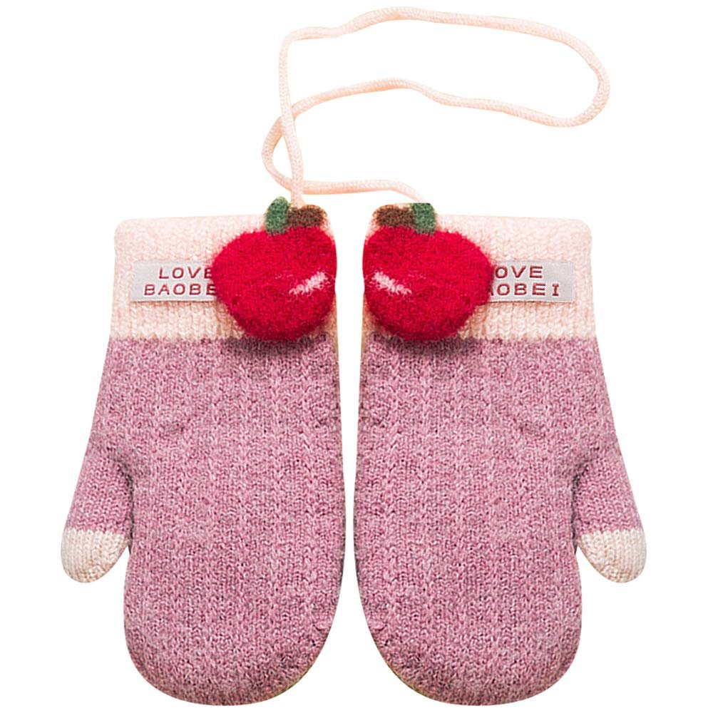 ADELA BOUTIQUE Children Warm Winter Mitten Gloves Thicken Knit Full Fingers Gloves for Girls Boys