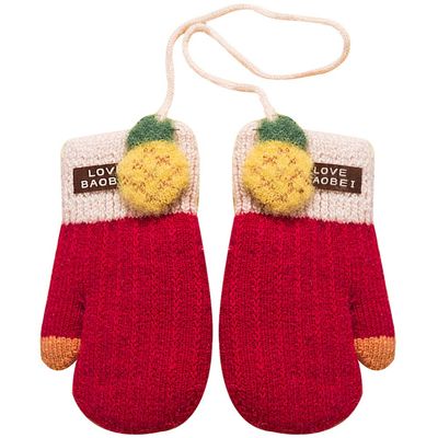 ADELA BOUTIQUE Children Warm Winter Mitten Gloves Thicken Knit Full Fingers Gloves for Girls Boys