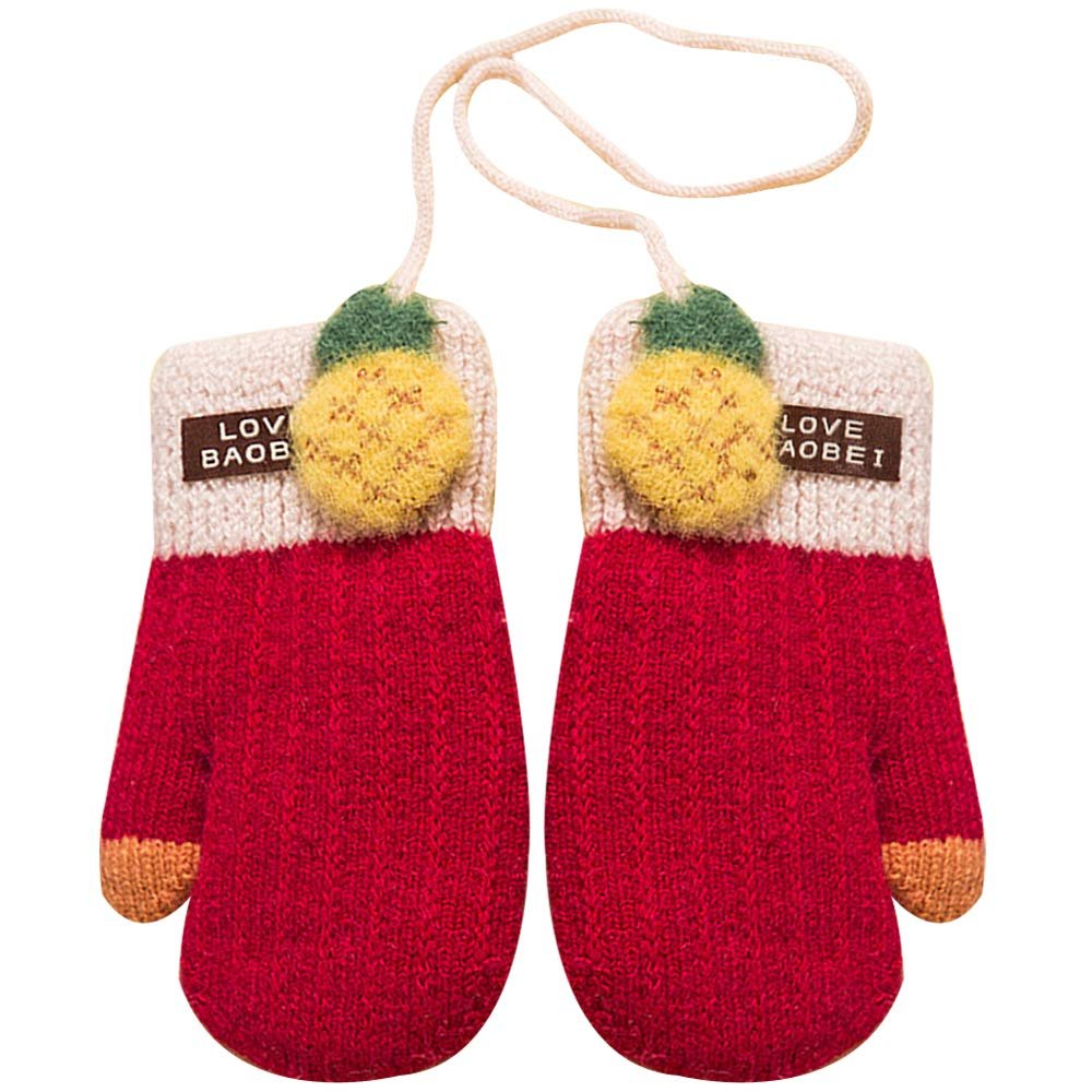 ADELA BOUTIQUE Children Warm Winter Mitten Gloves Thicken Knit Full Fingers Gloves for Girls Boys