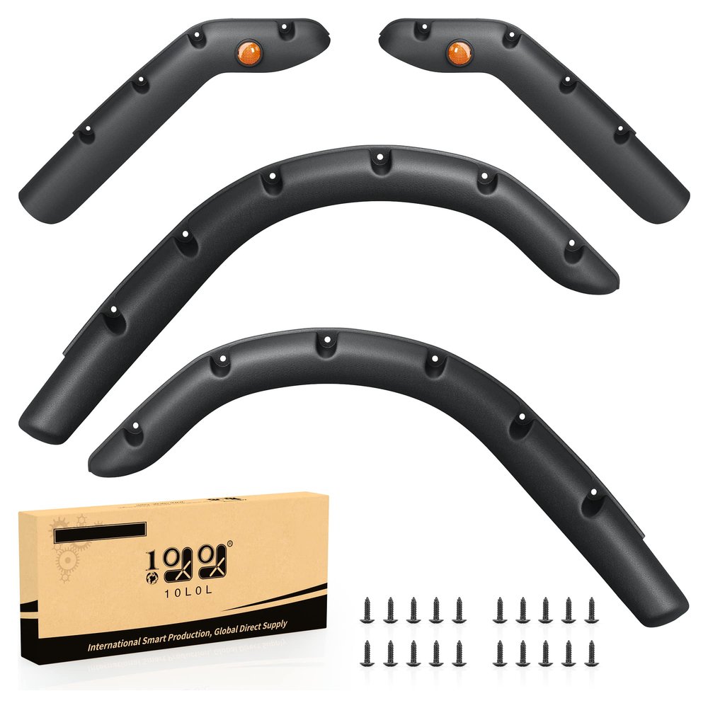 10L0L Golf Cart Fender Flares - Standard Fender Flares Front and Rear for EZGO TXT 1998-2013 Gas/Electric Carts with Metal Mounting Hardware Not Fits 48V Electric and Modified Cart