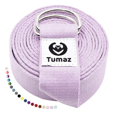 Tumaz Yoga Strap/Stretch Bands [15+ Colors, 6/8/10 Feet Options] with Extra Safe Adjustable D-Ring Buckle, Durable and Comfy Delicate Texture - Best for Daily Stretching, Physical Therapy, Fitness