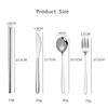 Sevend Reusable Flatware Set, 9 Pieces Office Lunch Utensils, Portable Camping Flatware Stainless Set with Straw, Knife, Fork, Spoon, Chopsticks (9-Pieces Color) view 3