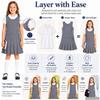 Bienzoe Girls School Uniform Jumper: Sleeveless Pleated Dress Grey 10 view 2