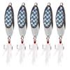 OROOTL Fishing Spoons Lures, 5pcs Metal Spoon Fishing Lures with Feathered Treble Hooks 3/16oz-2oz Jigging Spoons Bait for Bass Trout Pike Walleye Saltwater Freshwater view 1