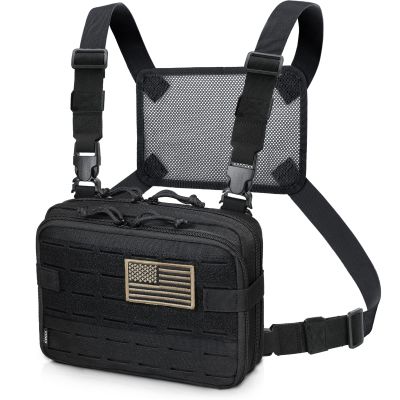 WYNEX Tactical Molle Admin Pouch of Laser Cut Design, Utility Pouches Molle Attachment Military Medical EMT Organizer with Map Pocket EDC EMT Pack IFAK Tool Holder Universal U.S.A Patch Included