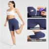 baleaf Biker Shorts Women Yoga Gym Workout Spandex Running Volleyball Tummy Control Compression with Pockets 8" Heather Blue L view 4