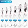 OROOTL Fishing Spoons Lures, 5pcs Metal Spoon Fishing Lures with Feathered Treble Hooks 3/16oz-2oz Jigging Spoons Bait for Bass Trout Pike Walleye Saltwater Freshwater view 4