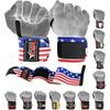 MRX Weight Lifting Gym Training Wrist Wraps for Wrist Support Bodybuilding Workout Wrap Men/Women Pack of 4 (US Flag) view 1