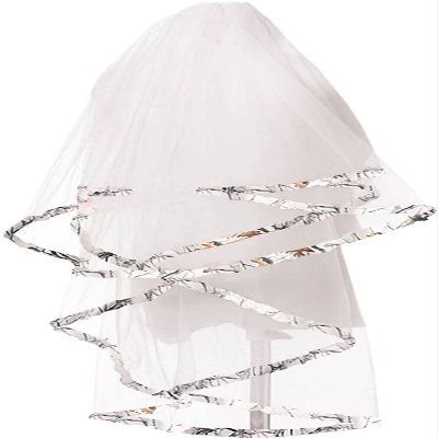 DINGZAN Snowfall Camo and Tulle Wedding Veils Bridal Accessories Veil (Ivory)