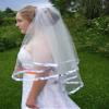 DINGZAN Snowfall Camo and Tulle Wedding Veils Bridal Accessories Veil (Ivory) view 3