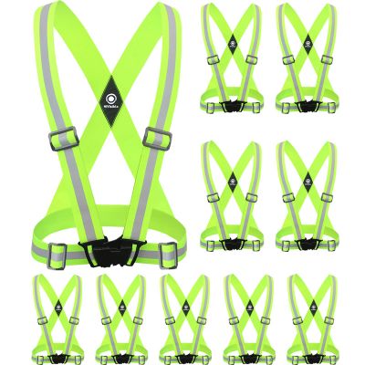 HiVisible | 10 Reflective Safety Straps Hi Vis Strap Vest Safety Suspenders Reflective Running Working Reflective Vest Straps