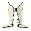 Fairtex SP5 Muay Thai Shin Guards for Men, Women, Kids | Shinguards are Premium, Lightweight & Durable | Extended Protection to Avoid shin splints During Training or Sparring - Large,White view 3