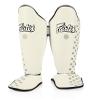 Fairtex SP5 Muay Thai Shin Guards for Men, Women, Kids | Shinguards are Premium, Lightweight & Durable | Extended Protection to Avoid shin splints During Training or Sparring - Large,White view 4