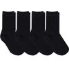 juDanzy 4 Pack of Crew Height Boys or Girls Socks for School Uniform, Sports and Casual Wear (6-10 Years (Shoe Size 1-4), Black) view 1