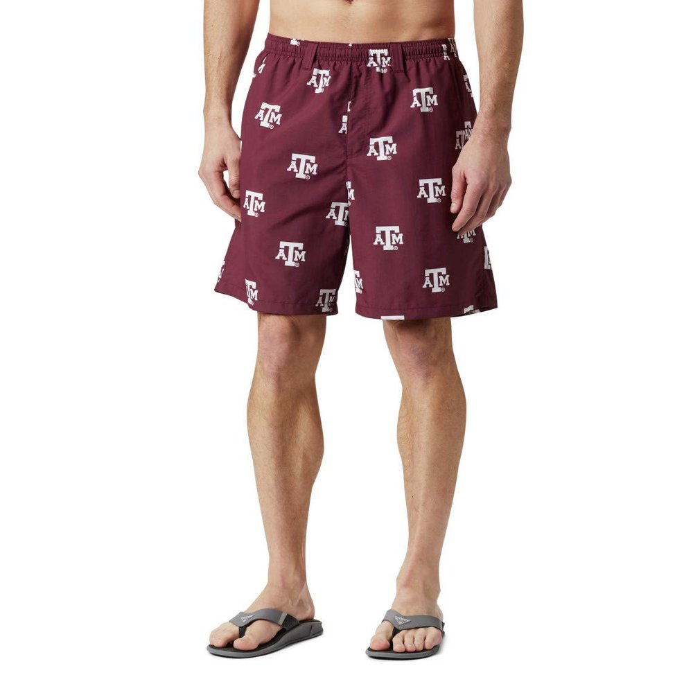 Columbia Men's Collegiate Backcast II Printed Short, Tam - Deep Maroon, Medium
