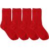 juDanzy 4 Pack of Crew Height Boys or Girls Socks for School Uniform, Sports and Casual Wear (2-4 Years (Shoe Size 6C-9C), Red) view 1